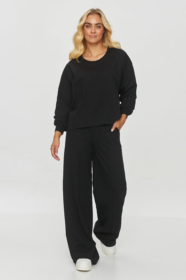 Tracksuit With Wide Pants Black