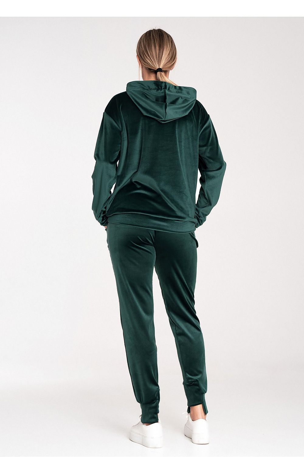 Forest Green Velour Hooded Sweatshirt