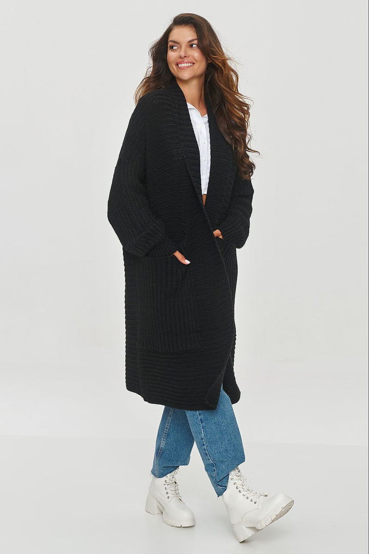 Cozy Oversized Black Cardigan