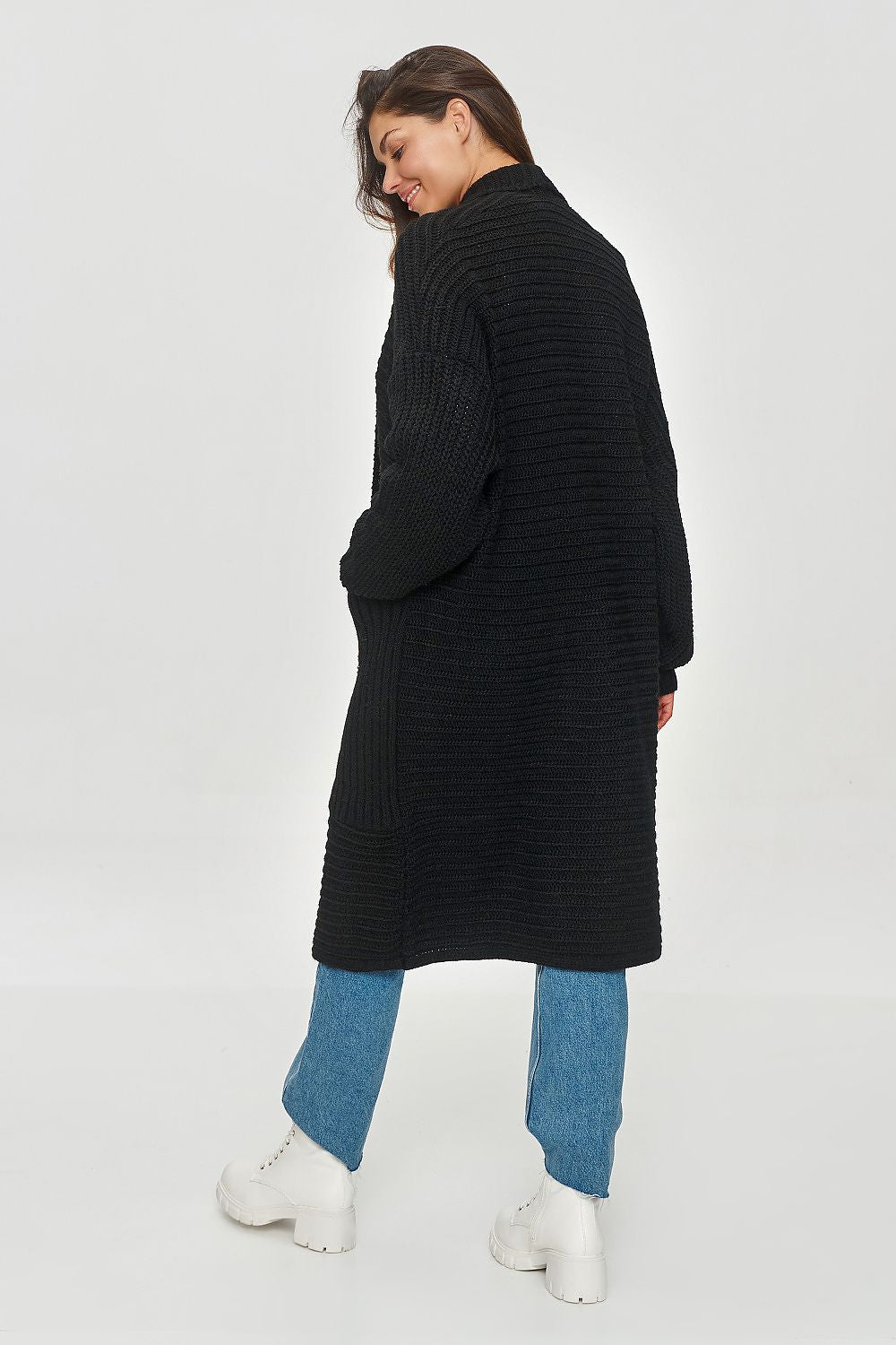 Cozy Oversized Black Cardigan