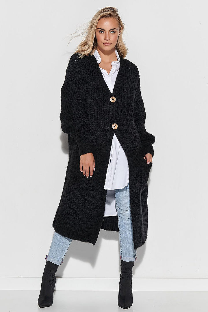 Black Heart Neckline Knit Cardigan