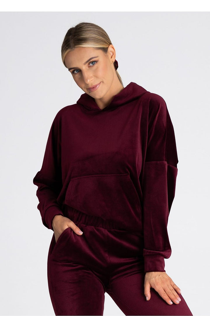 Hooded Velour Lounge Top