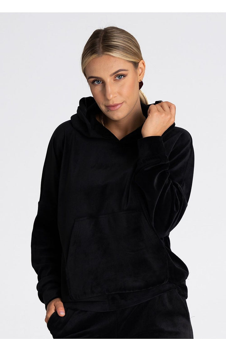 Hooded Velour Lounge Top