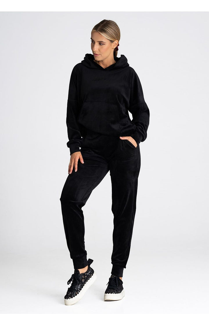 Hooded Velour Lounge Top