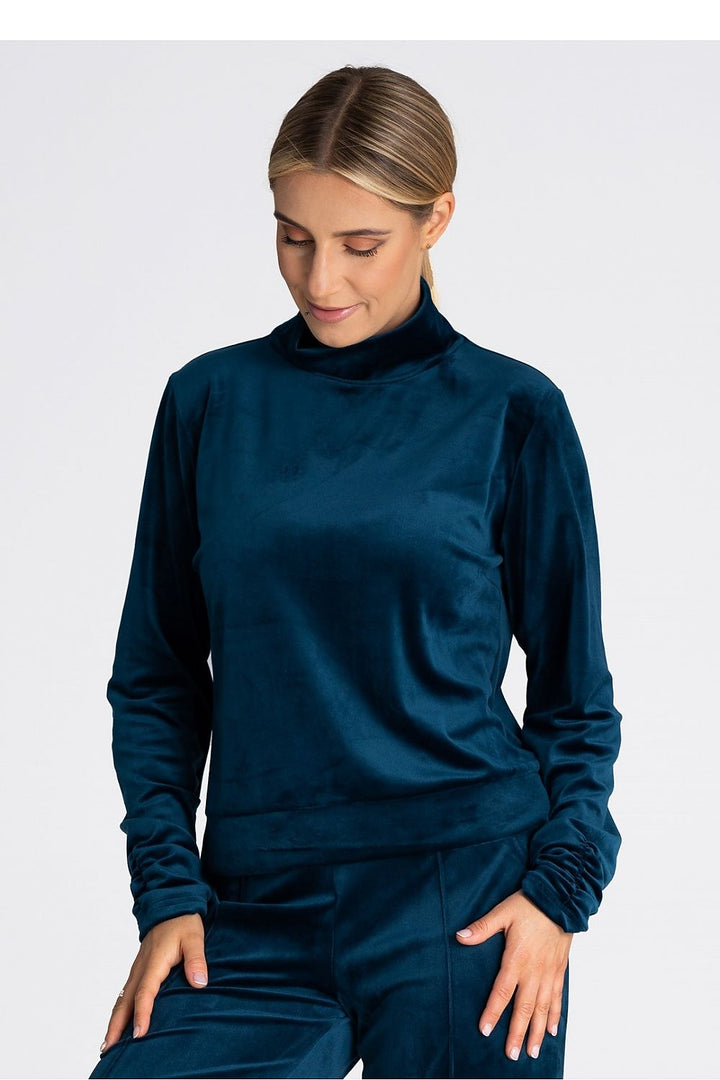 Roll Neck Velour Top