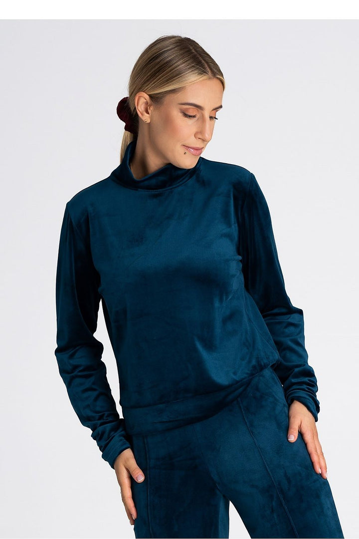 Roll Neck Velour Top