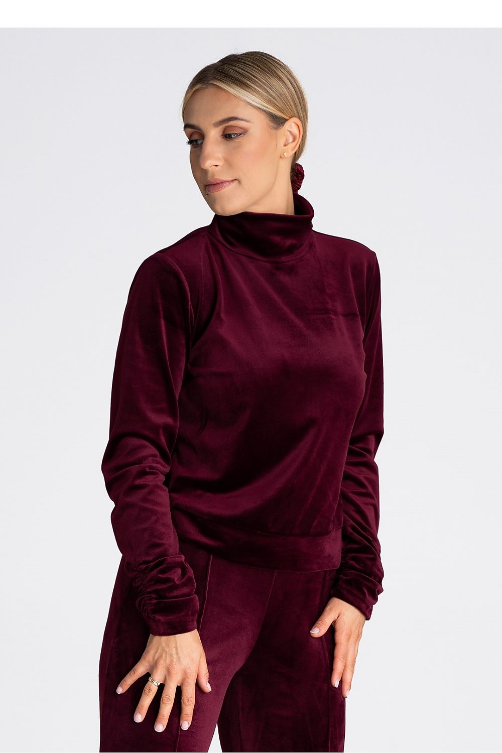 Roll Neck Velour Top