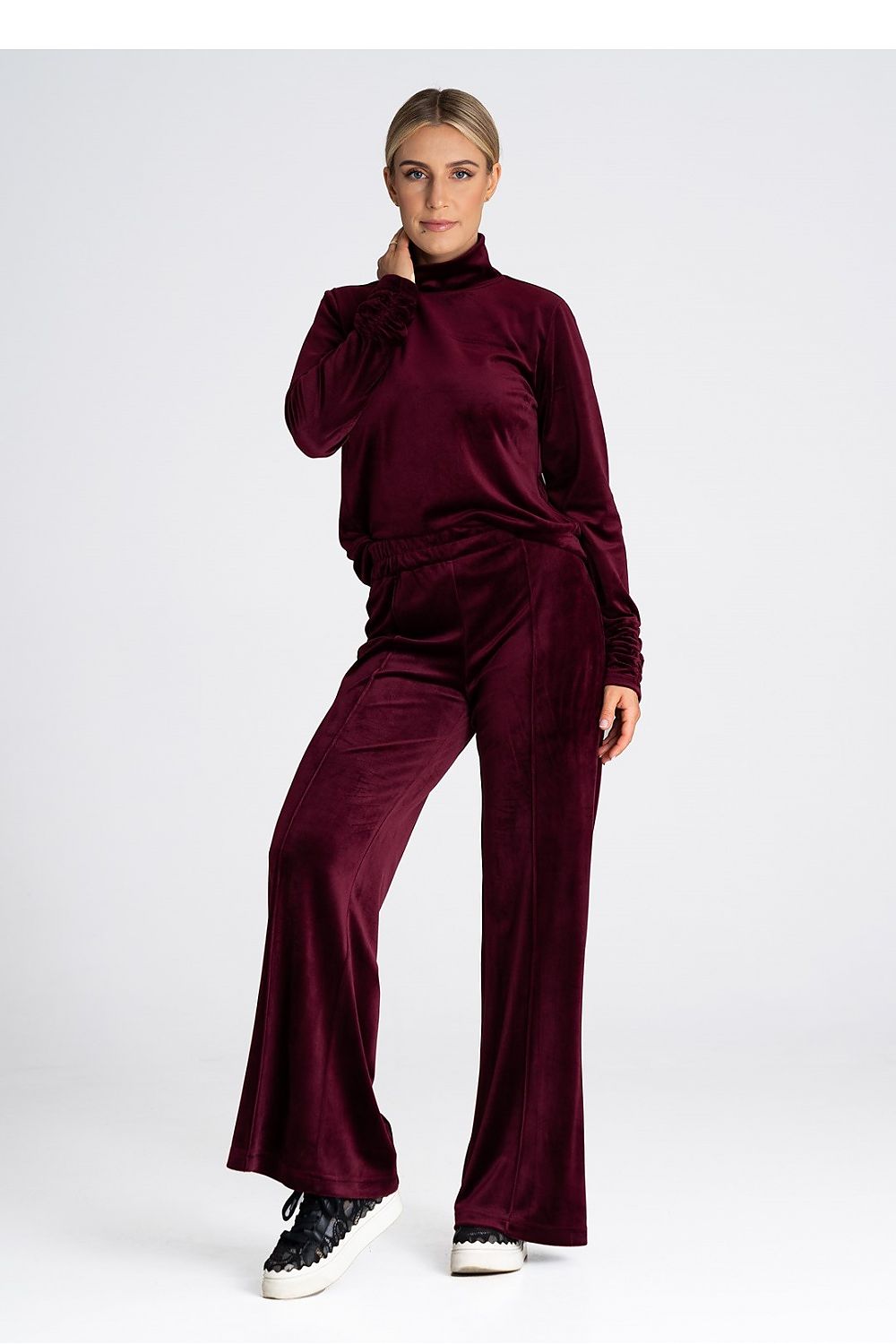 Roll Neck Velour Top