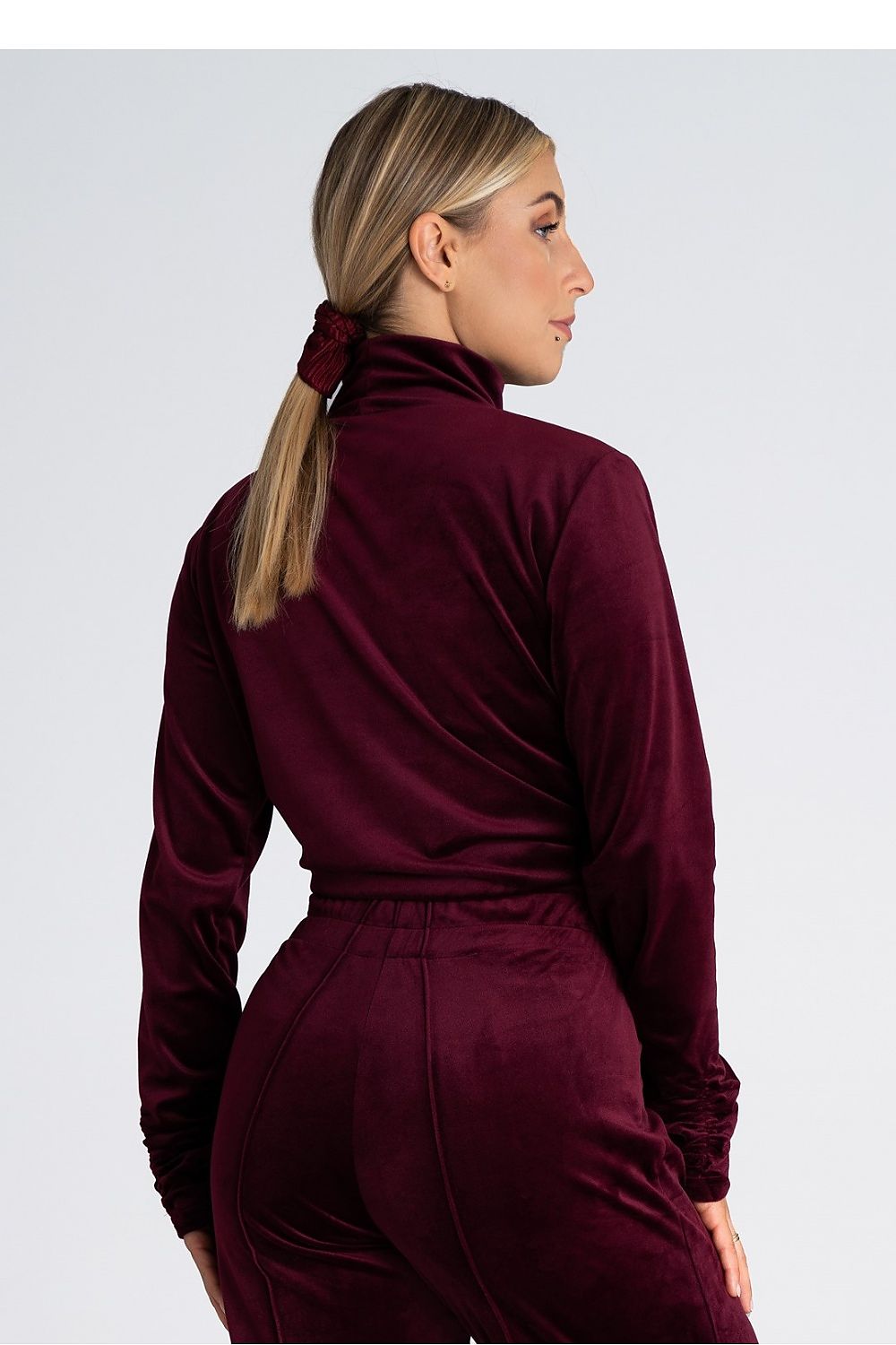 Roll Neck Velour Top