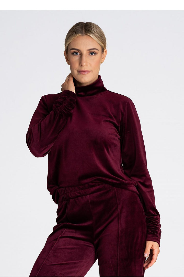 Roll Neck Velour Top