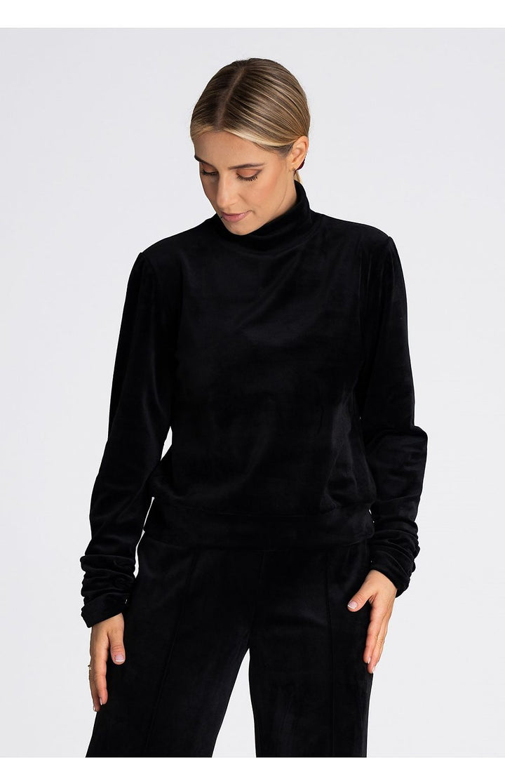 Roll Neck Velour Top