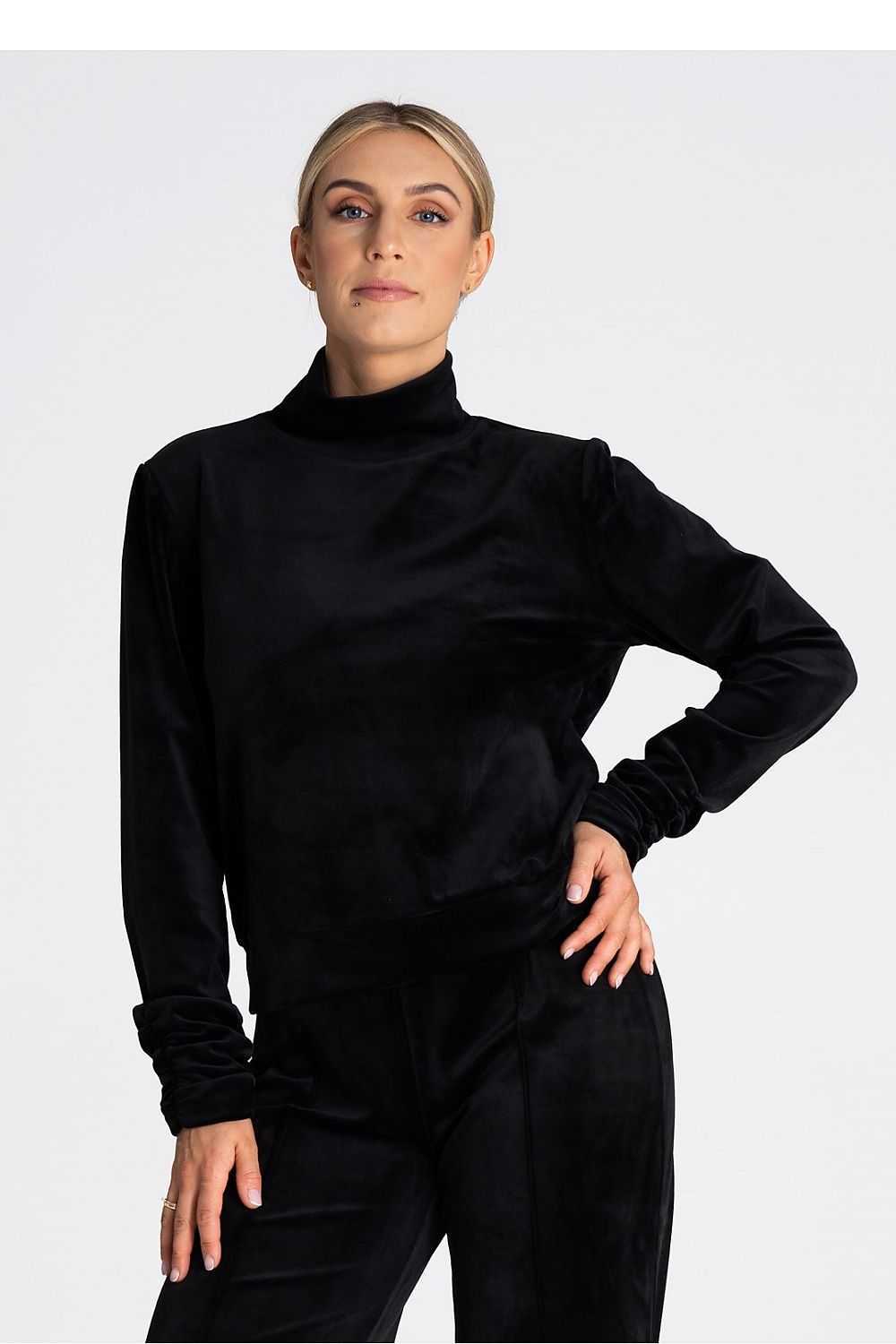 Roll Neck Velour Top