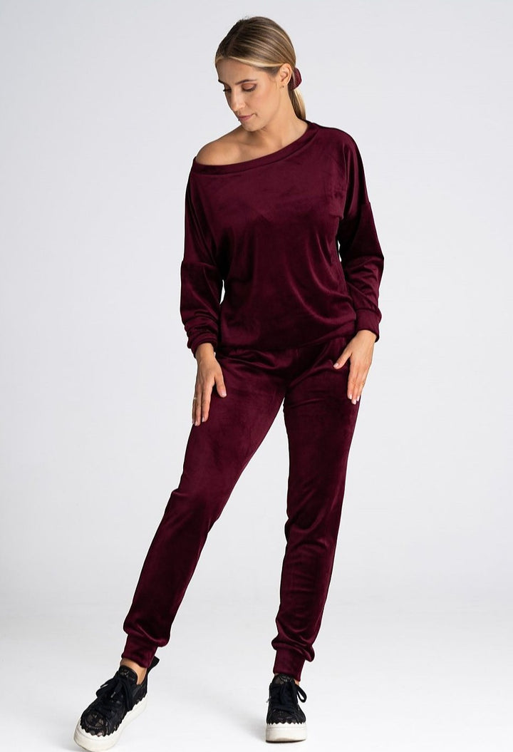 Elastic Waist Velour Pants