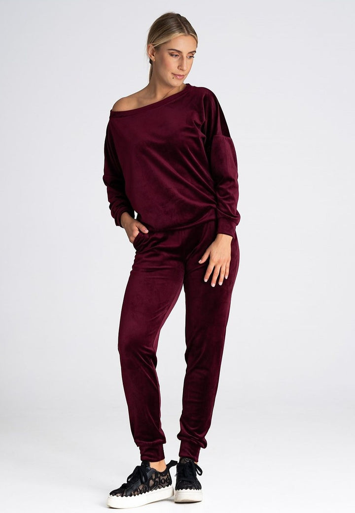 Elastic Waist Velour Pants