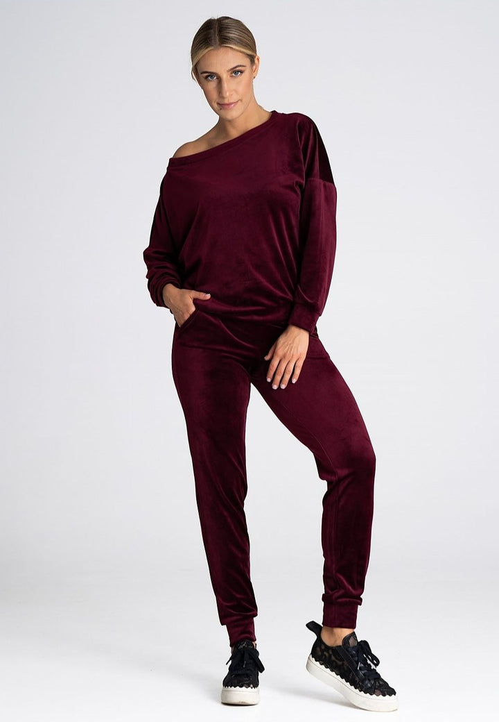 Elastic Waist Velour Pants