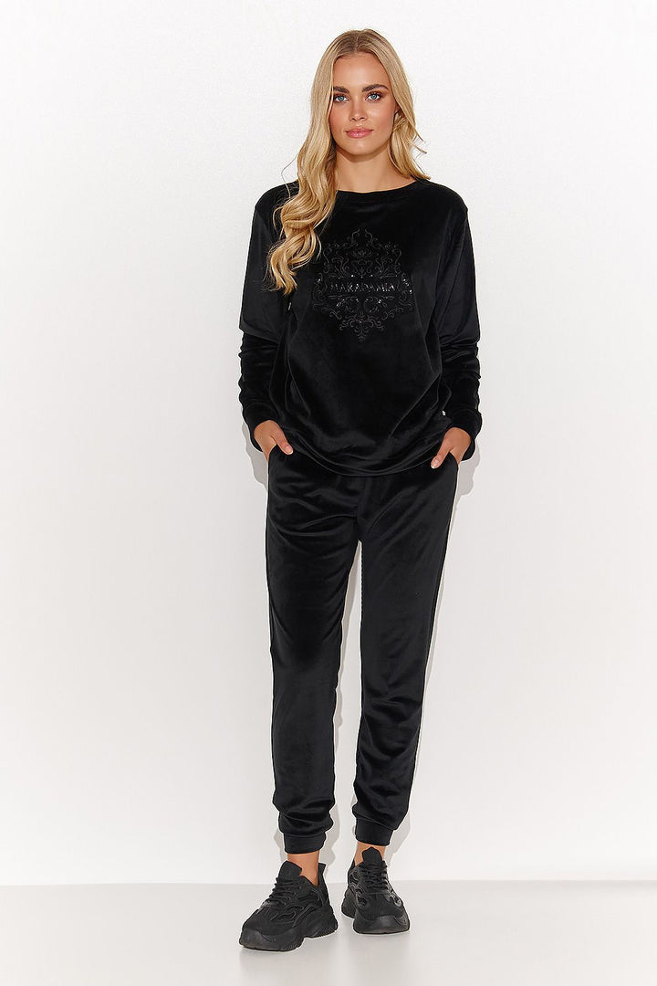 Embellished Velour Sweatshirt Set