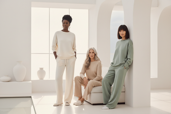 Three stunning fashionable women over 50 in trendy loungewear